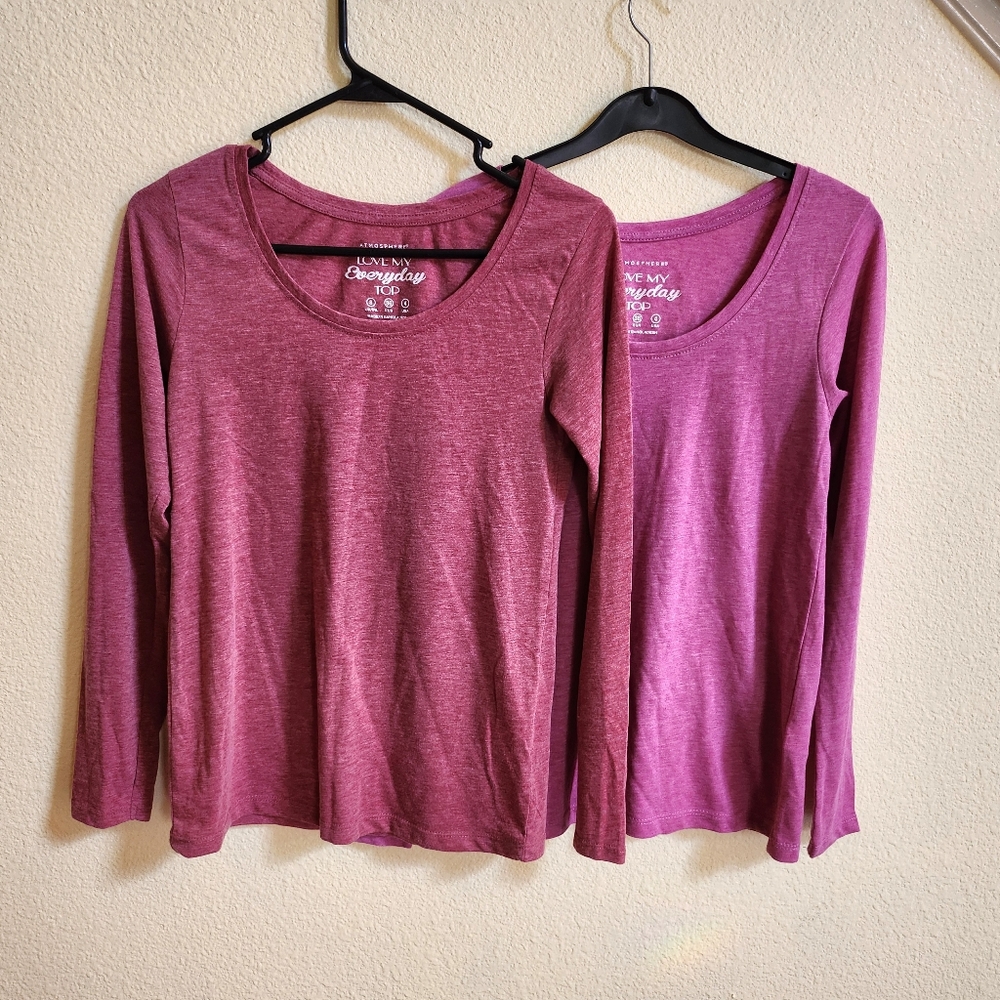 2X Women's Long Sleeve Tops - Red and Pink
